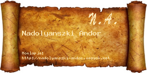 Nadolyanszki Andor névjegykártya